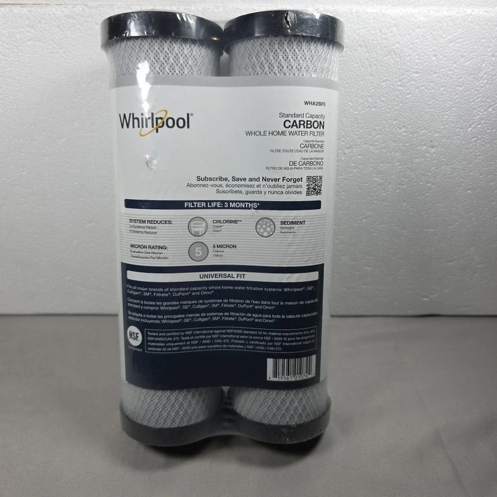 Whirlpool Standard Capacity Carbon Whole‎ Home Water Filter - 2 Pack - WHA2BF5